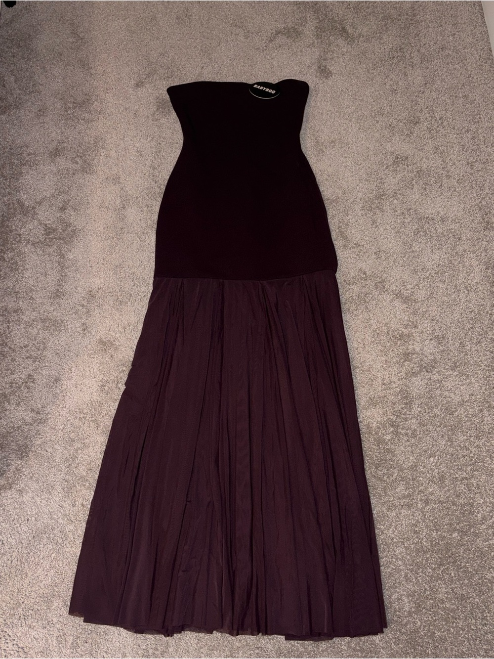 BABYBOO Fashion Women’s Strapless “Merritt Gown” in Plum